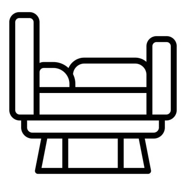 Çağdaş bir koltuğu temsil eden basit bir siyah beyaz simge