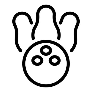 Bowling topunun siyah ve beyaz vektör simgesi.