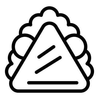 Siyah ve beyaz simge buharı tüten sıcak bir sandviçi betimliyor.