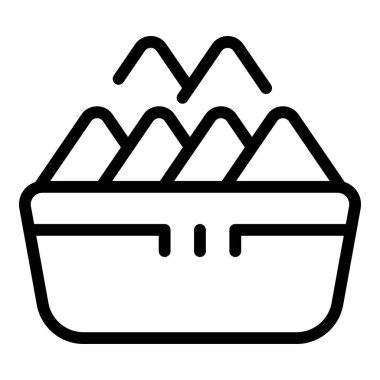 Altı yumurtalı bir yumurta kutusunun siyah beyaz çizgili sanat simgesi, ağ ve baskı için uygun.