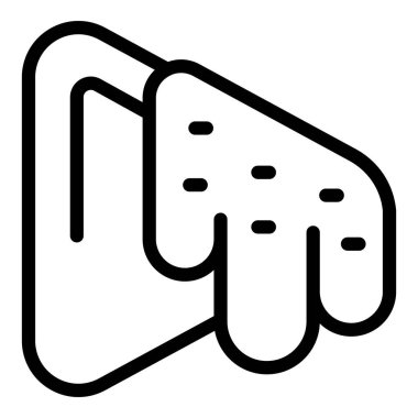 Beyaz bir arkaplanda izole edilmiş, biçimlendirilmiş bir el tıklama simgesinin vektör illüstrasyonu