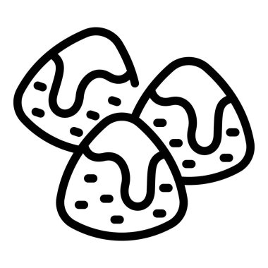 Monokrom tarzında üç fal kurabiyesinin minimalist çizgisi.