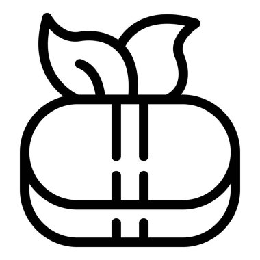 Siyah-beyaz çizgili elma sanatı, logolar veya eğitim malzemeleri için ideal.