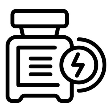 Enerji yükleme sembollü protein takviye şişesinin vektör simgesi