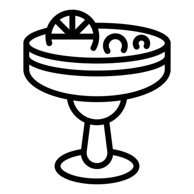 Limonlu garnitürlü bir margarita kokteylinin siyah beyaz çizgisi.