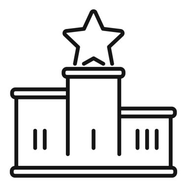 Zaferi ve başarıyı kutlayan bir podyum şampiyonları için hazırdır.