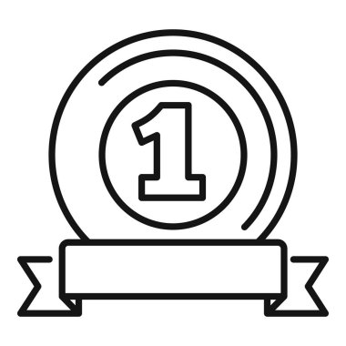 Zaferi kutlayan cesur bir numara, aşağıdaki akıcı kurdeleyle vurgulanmış dairesel bir çerçevede sahneye çıkıyor.