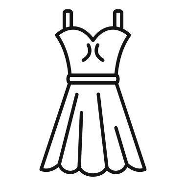 Representing beauty and style, a simple line drawing of a dress, perfect for fashion blogs and clothing stores clipart