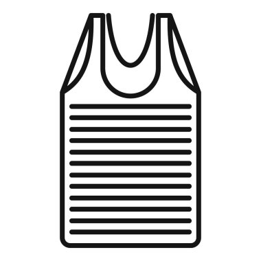 Kolsuz çizgili gömlek tasvir eden basit ve cüretkar bir ikon, spor giyim veya günlük moda için ideal.