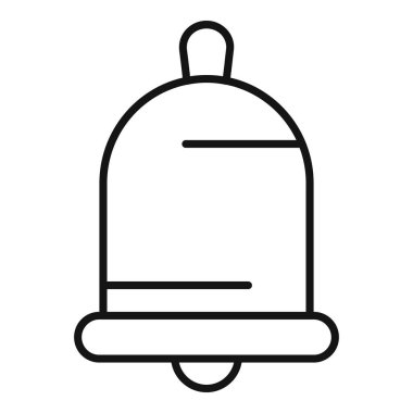 Çalan bir zilin basit siyah çizgisi, bildirim veya uyarıları temsil etmek için mükemmel