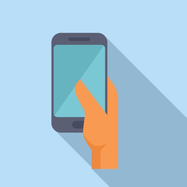 El büyük ekranlı bir akıllı telefon kullanıyor.