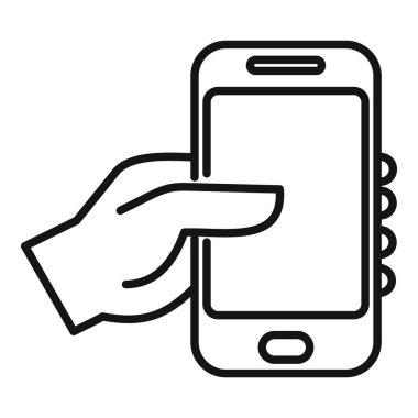 El, dokunmatik ekranı kullanarak akıllı bir telefon tutuyor.