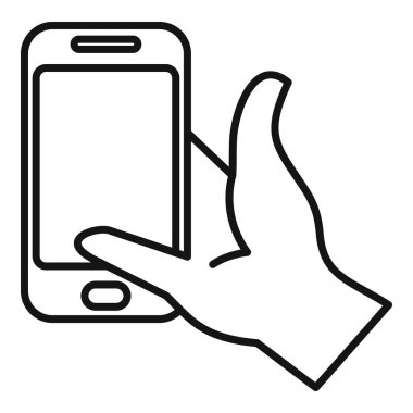 Akıllı telefonla iletişim kurmak için parmak kullanan bir el.