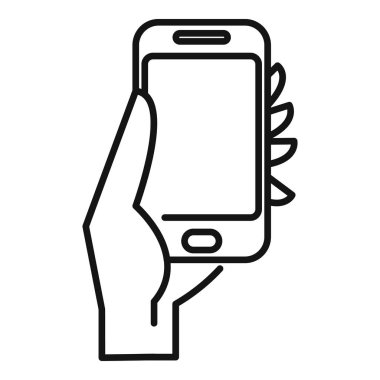 İletişim ve teknolojik amaçlar için elinde titreşimli tebligat bulunan bir akıllı telefon kullanan kişi