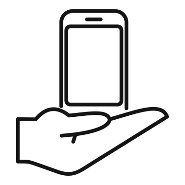 Modern teknoloji ve kablosuz iletişimle akıllı bir telefonu dikkatlice elinde tutarak basit ve temiz bir arkaplanda izole edilmiş bir şekilde