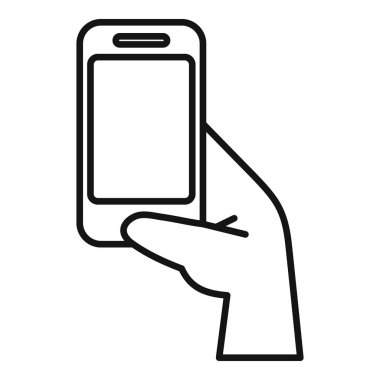 İş adamı akıllı bir telefon tutuyor, iş, iletişim ve iletişim için mobil uygulamalar kullanıyor.