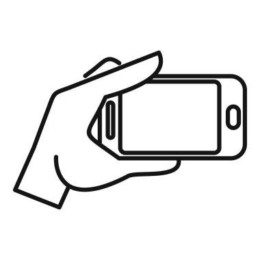 Bir akıllı telefonu yatay olarak tutmak, fotoğraf çekmek için kullanmak.