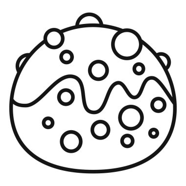 Basit çizimler taze pişmiş çikolatalı kurabiyeyi ve akan çikolatayı temsil ediyor.