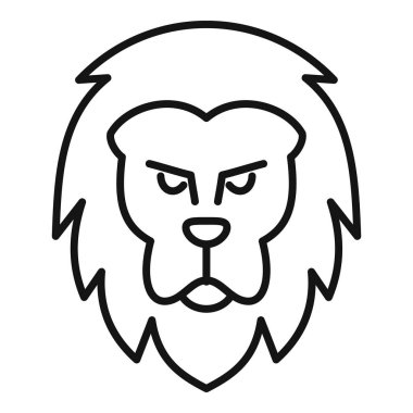 Bir aslanın siyah beyaz çizimi. Şiddetle bakan, gücü ve gücü aktaran bir aslan.