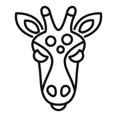 Zürafa kafasının basit bir simgesi. Hayvanlar için harika.