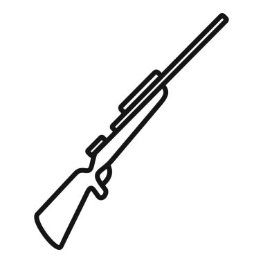 Minimalist çizgiler, bir av tüfeğinin havada durduğunu gösteriyor.