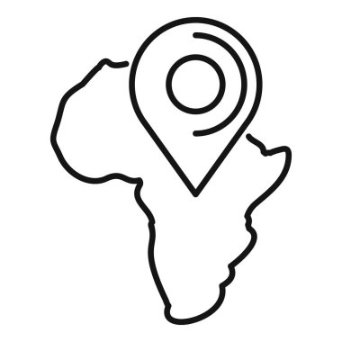 Afrika haritasında belirli bir konumu işaretleyen iğne