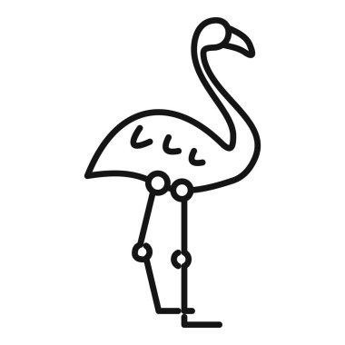 Uzun bacakların üzerinde duran bir flamingonun basit çizimi