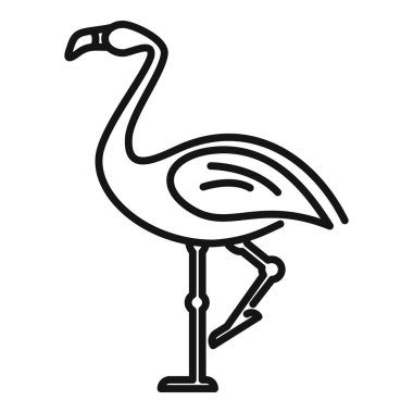 Tek ayak üzerinde duran bir flamingonun basit bir çizimi