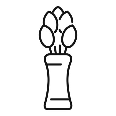 Güzel ve canlı bir lale buketi. Çiçek aranjmanında ev dekorasyonu vazosu olarak vazo kullanılacak.