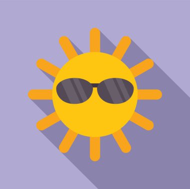 Çizgi film güneşi yaz havasının tadını çıkarıyor.