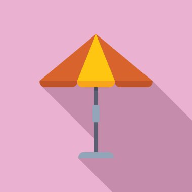 Renkli plaj şemsiyesi yaz tatilinde güneşe karşı gölge ve koruma sağlar. Açık deniz kıyısının rahatlaması ve tadını çıkarmasına olanak sağlıyor. Deniz. Ve okyanus manzarası