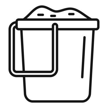 Kum dolu basit bir kova, devam eden inşaat ve yenileme çalışmalarını öneriyor.