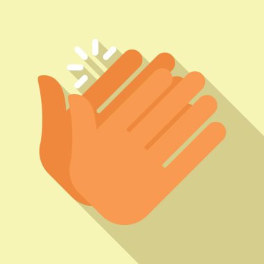 Bir vektör illüstrasyon düz tasarım el çırpma onay göstermektedir. Takdir. Bir konserde ya da performansta kutlama yaparız.