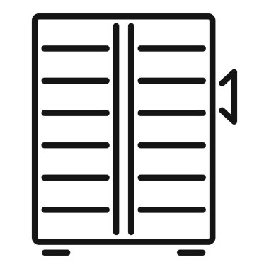 Açılma yönünü gösteren oklu açık çift kapı simgesi