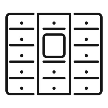 Spor salonu, okul ya da işyeri gibi kavramları temsil eden basit dolap simgesi