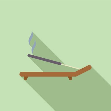 Huzurlu tütsülerin minimalist vektör çizimi sakinleştirici aroma ve sakin dumanla yapıştırılır, meditasyon, rahatlama ve zen maneviyatı için mükemmeldir.