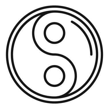 Basit siyah-beyaz yin yang sembolü, denge ve ahengi tasvir ediyor.