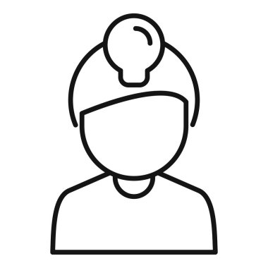 Bir müşteri hizmetleri temsilcisini kulaklıkla temsil eden basit bir satır resim simgesi