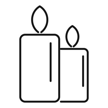 Farklı boyutlarda iki mum çizimi.