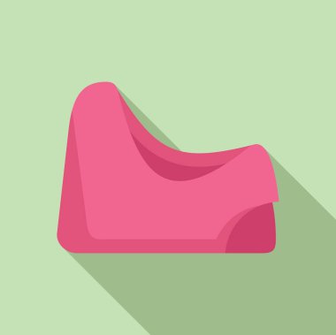 Düz dizayn edilmiş minimalist pembe bant dağıtıcısının uzun bir gölgesi olan vektör çizimi