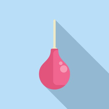 Modern düz dizayn tarzında, gölgeli pembe bir lavman ampulünün vektör grafiği