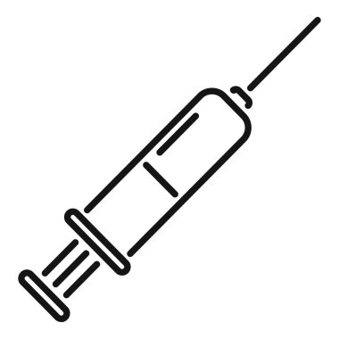 Sağlık hizmetleri tasarımı için basit bir tıbbi şırınga çizgisi sanatı