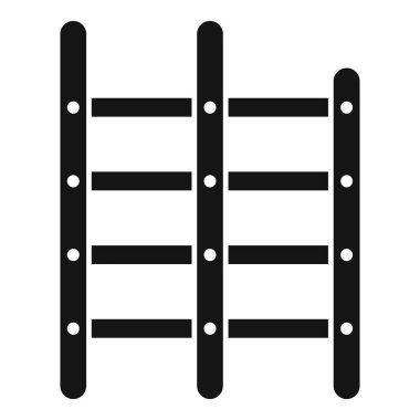 Çeşitli tasarımlar için uygun paralel demiryolu parçalarının basitleştirilmiş siyah beyaz simgesi