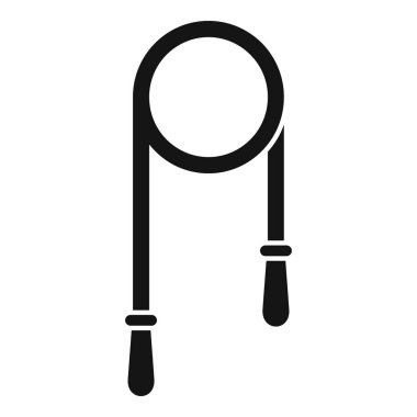 Basit siyah siluet tarzında bir ip atlama simgesinin vektör çizimi