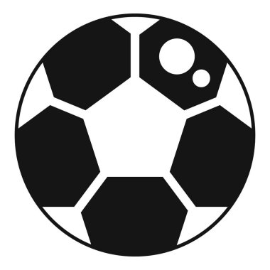 Bir futbol topunun basit bir siyah beyaz dizaynındaki temsili temsili.