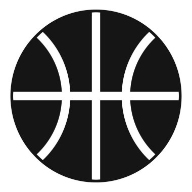 Grafik tasarım ve logolar için basitleştirilmiş siyah beyaz basketbol simgesi