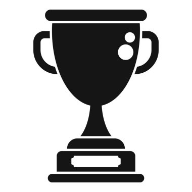 Bir kutlama yarışmasında başarı, başarı ve zaferi temsil eden siyah kupa siluet vektör çizimi, spor etkinliği veya seremoni için izole grafik tasarım unsuru