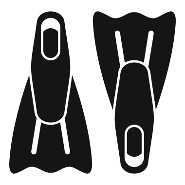 Beyaz arkaplanda izole edilmiş yüzgeçli yüzgeçlerin vektör çizimi