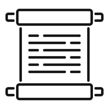 Eski bir parşömenin basit çizgi simgesi, eğitici ve tarihsel kavramlar için mükemmel