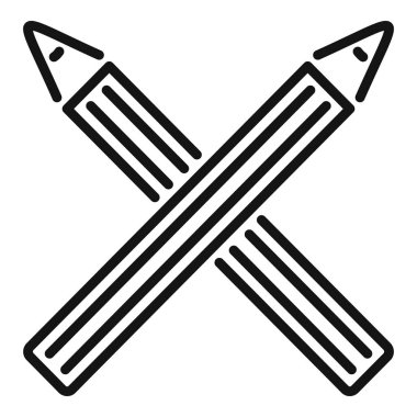 Vektör illüstrasyonunda basit ve minimalist çapraz kalem satırı simgesi